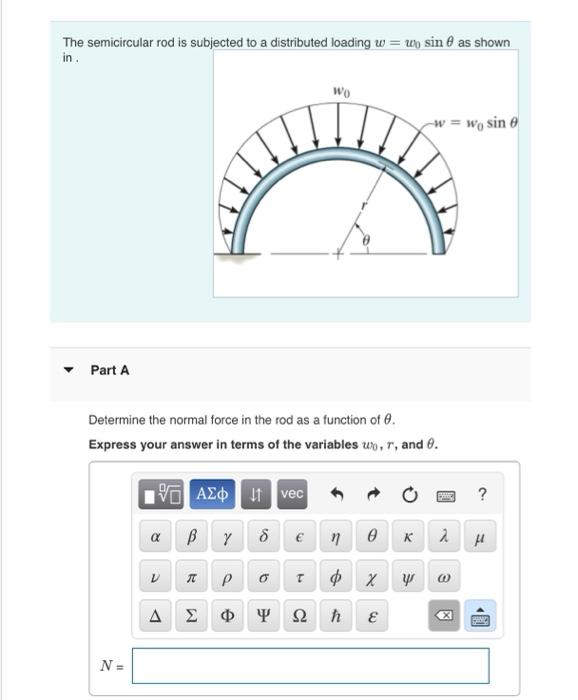 Solved The Semicircular Rod Is Subjected To A Distributed Chegg