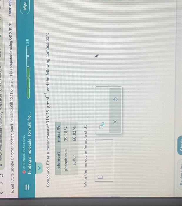 Solved Compound X Has A Molar Mass Of 316 25 G Mol And The Chegg