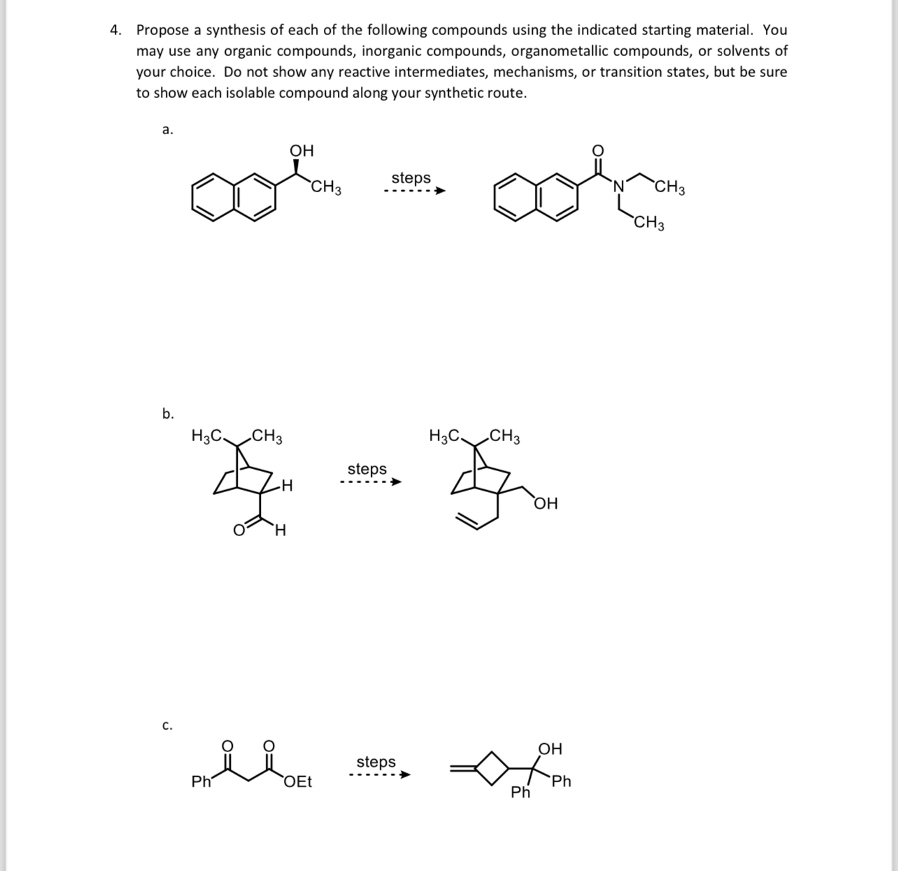 Solved Propose A Synthesis Of Each Of The Following Chegg