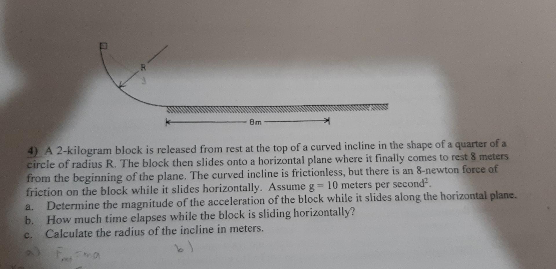 Solved A Kilogram Block Is Released From Rest At The Chegg