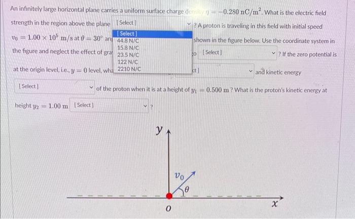 Solved An Infinitely Large Horizontal Plane Carries A Chegg