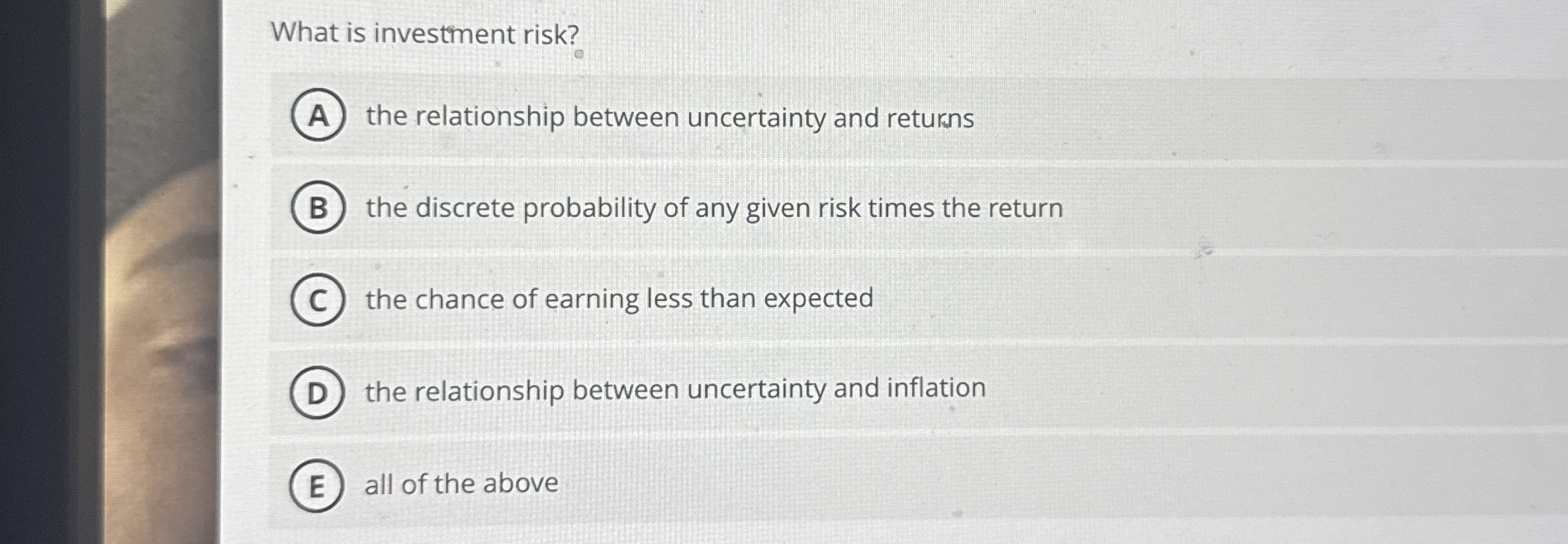 Solved What Is Investment Risk The Relationship Between Chegg