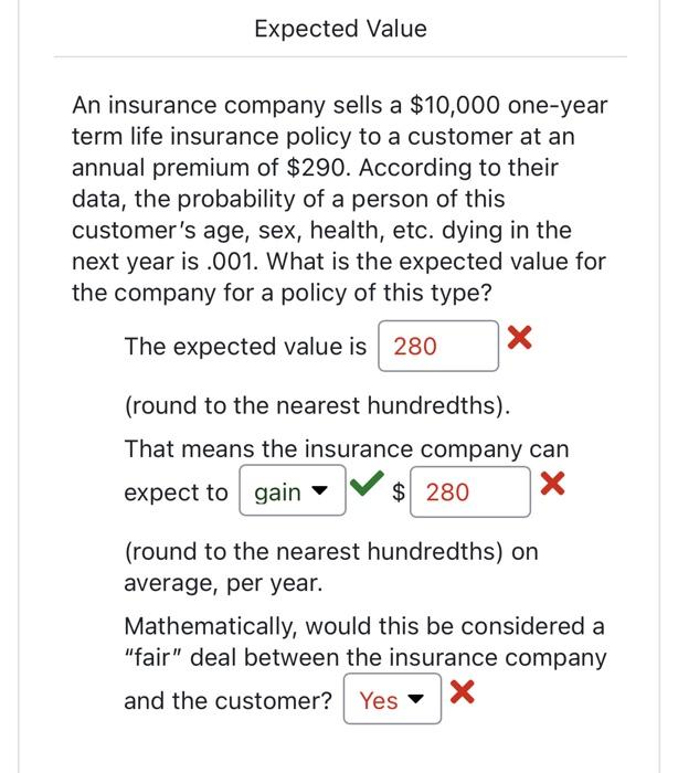 Solved An Insurance Company Sells A One Year Term Chegg