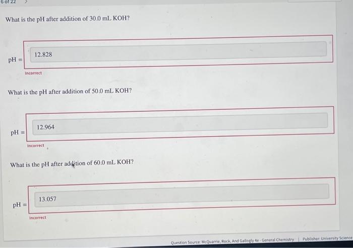 Solved Calculate The PH For Each Case In The Titration Of Chegg