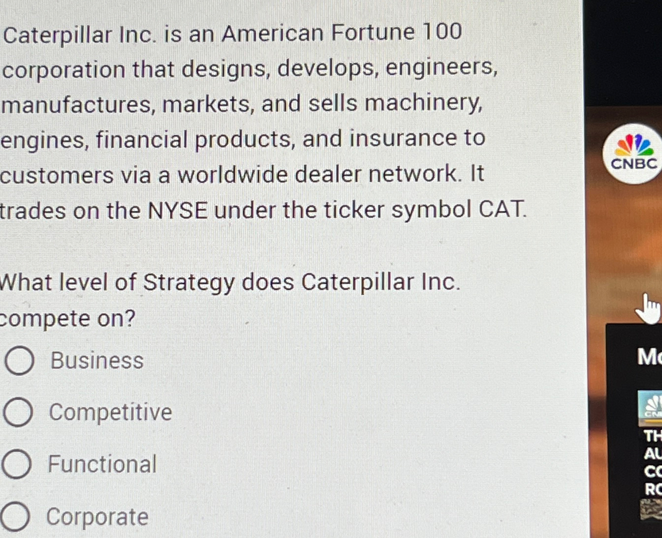 Solved Caterpillar Inc Is An American Fortune Chegg