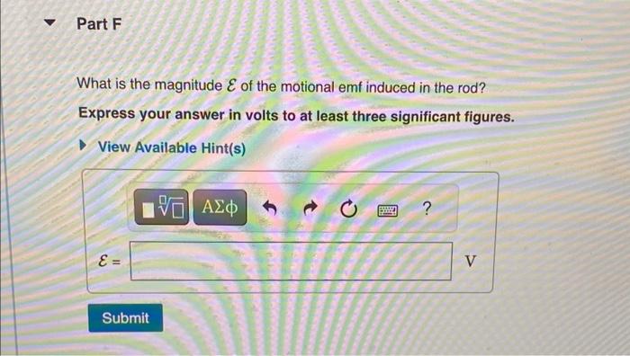 Solved In The Figure A Conducting Rod Of Length L Cm Chegg