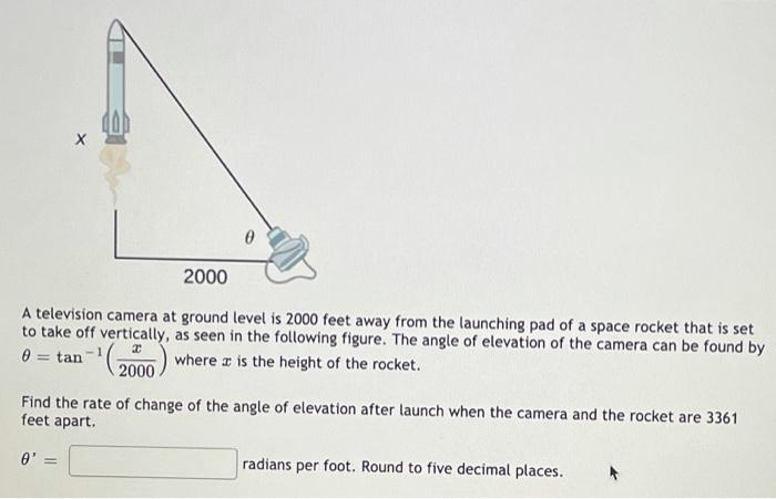 Solved E A Television Camera At Ground Level Is Chegg