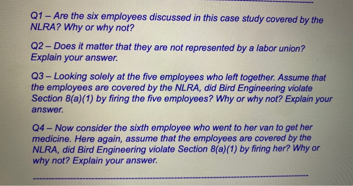 Solved Labor Law Discussion Case Let S Do Lunch Chegg