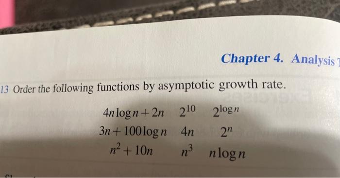 Solved 3 Order The Following Functions By Asymptotic Growth Chegg