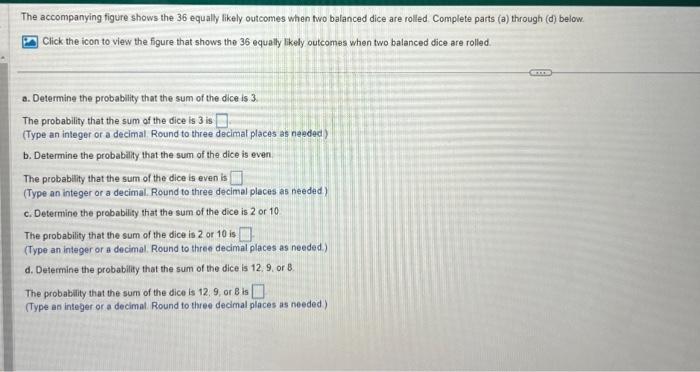 Solved The Accompanying Figure Shows The Equally Likely Chegg