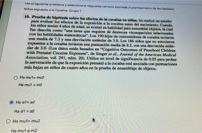 Lea El Siguiente Problema Y Selecciona La Respuesta Chegg