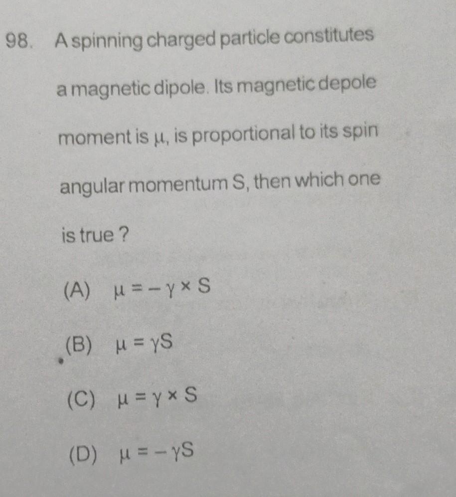 Solved A Spinning Charged Particle Constitutes A Magnetic Chegg