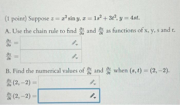 Solved Point Suppose Z X Siny X S T Y St A Use The Chegg