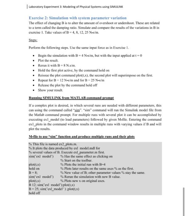 Solved Laboratory Experiment Modeling Of Physical Systems Chegg