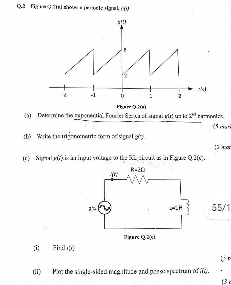 Solved Q 2 Figure Q 2 A Shows A Periodic Signal G T G T Chegg