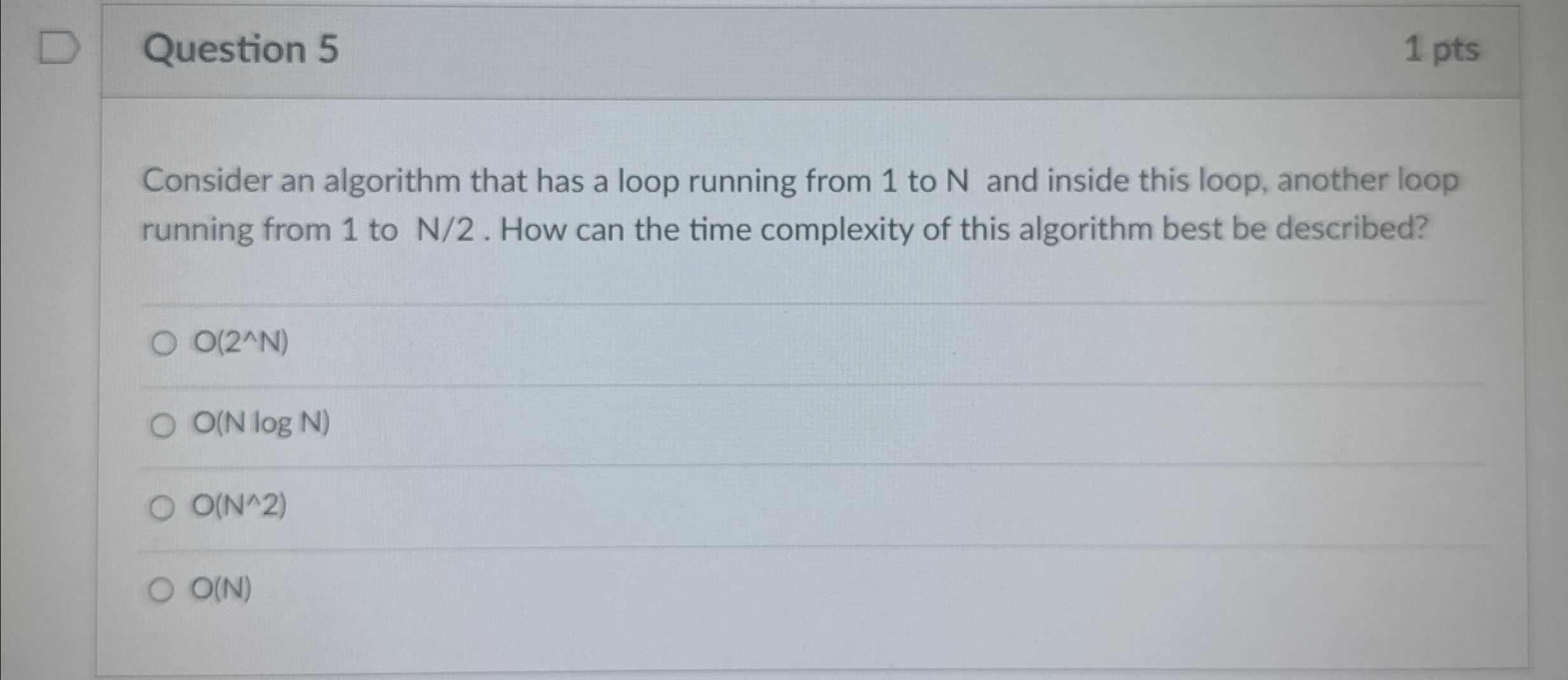 Solved Question Ptsconsider An Algorithm That Has A Loop Chegg