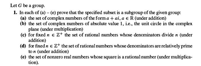 Solved Let G Be A Group In Each Of A E Prove That Chegg