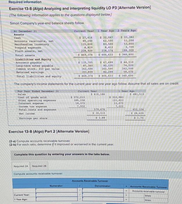 Solved Required Information Exercise 13 8 Algo Analyzing Chegg