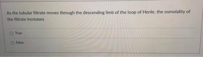 Solved As The Tubular Filtrate Moves Through The Descending Chegg