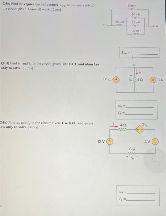 Solved Qle Find The Equivalent Inductance Leq At Chegg