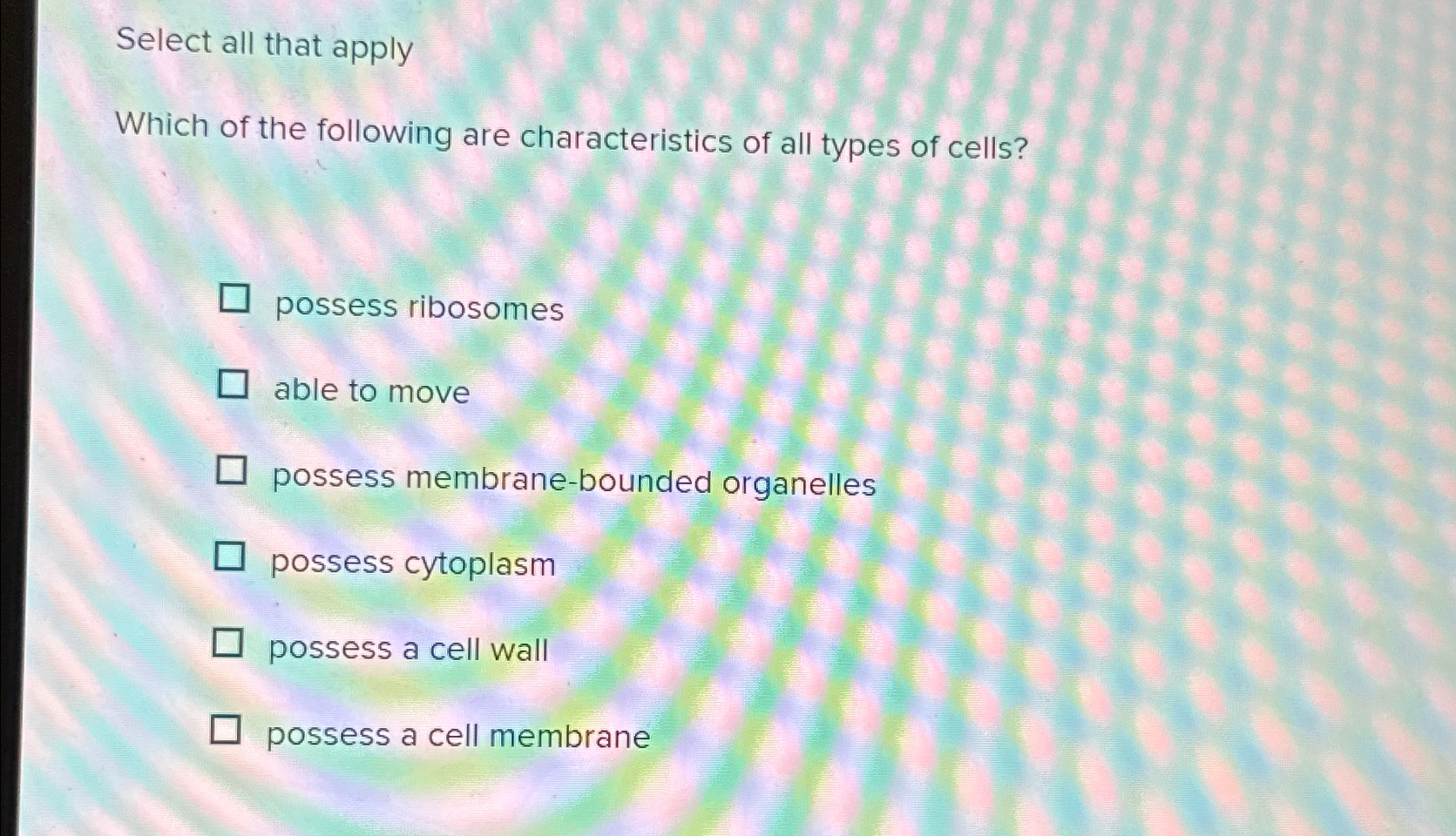 Solved Select All That Applywhich Of The Following Are Chegg