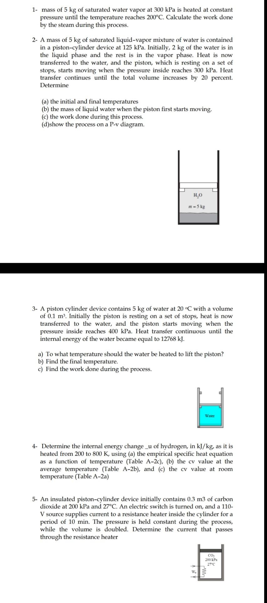 Solved Mass Of Kg Of Saturated Water Vapor At Kpa Chegg