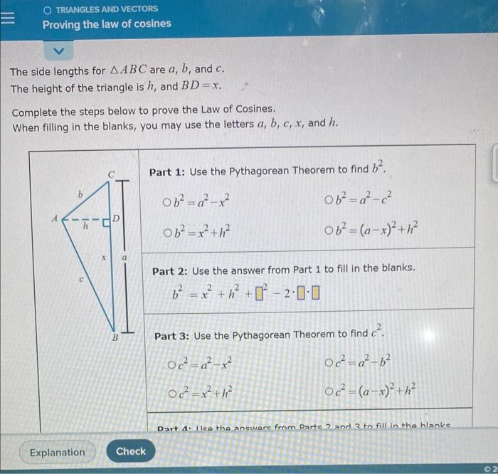 Solved The Side Lengths For Abc Are A B And C The Height Chegg