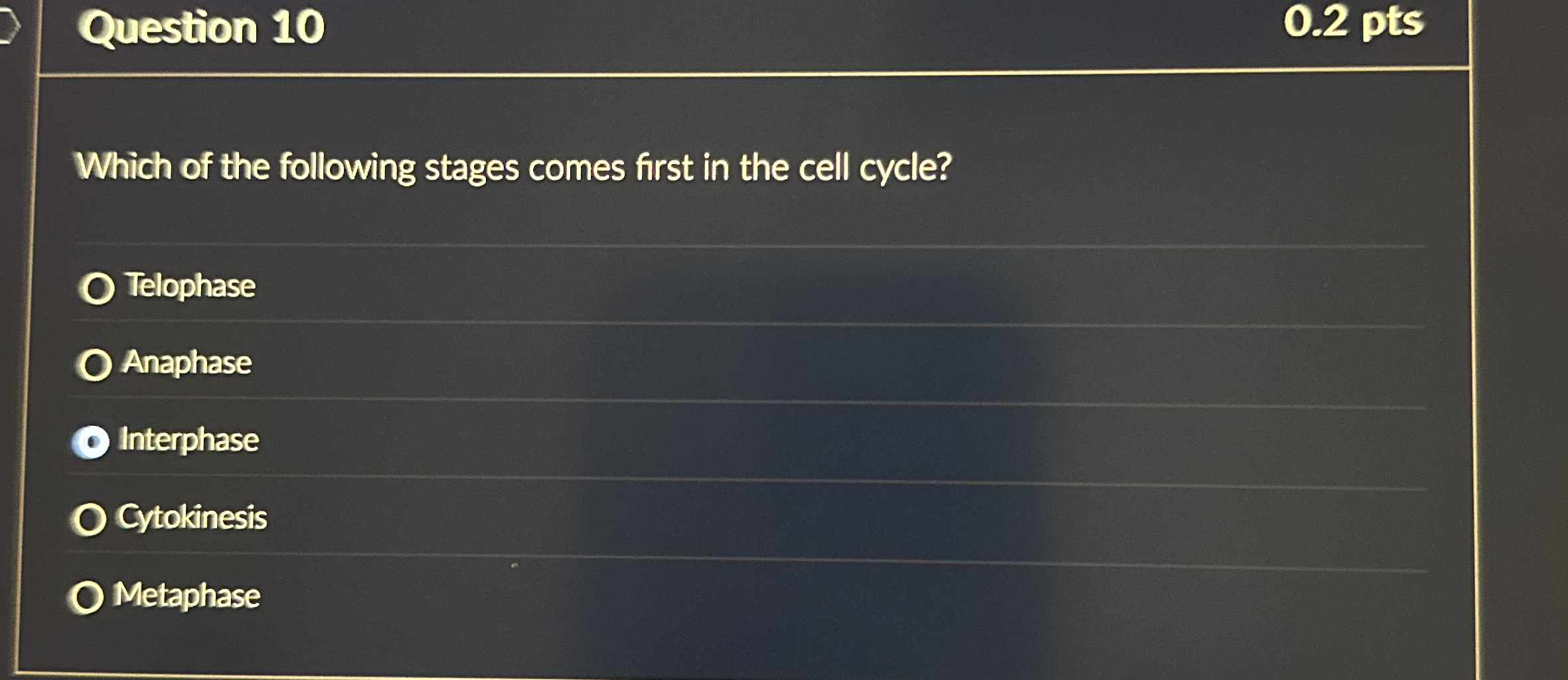 Solved Question Ptswhich Of The Following Stages Chegg