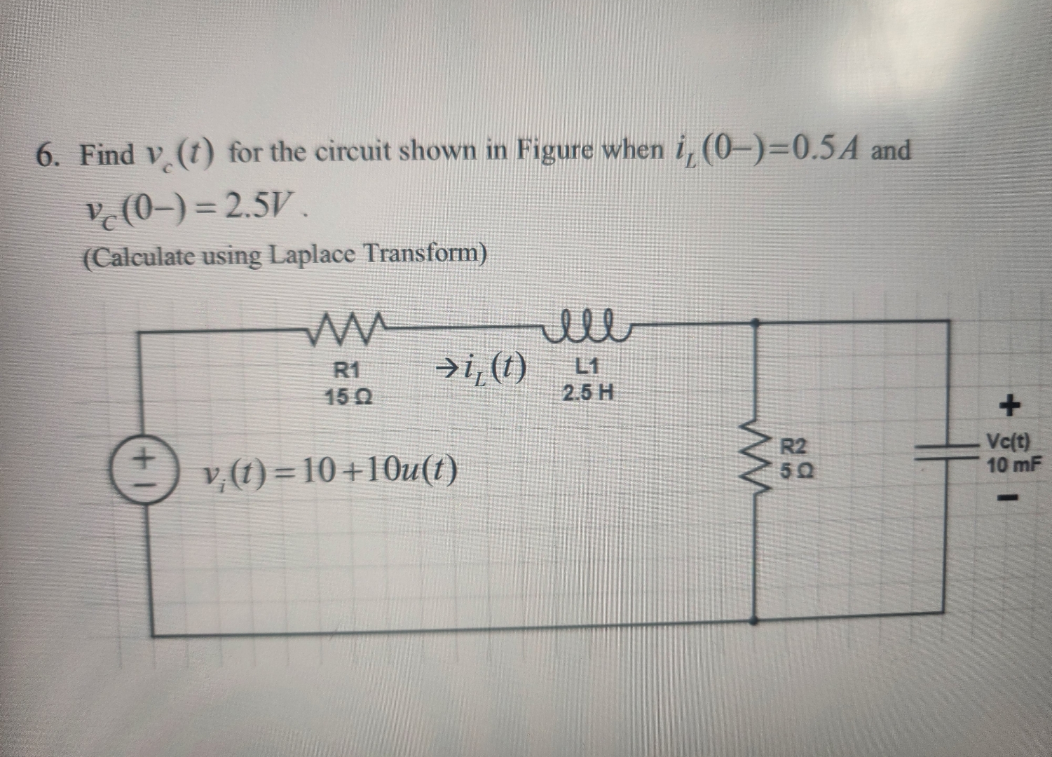 Solved Find Vc T For The Circuit Shown In Figure When Chegg