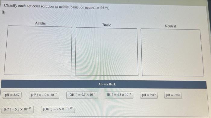 Solved Classify Each Aqueous Solution As Acidic Basic Or Chegg