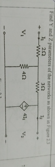 Solved Find Y And Z Parameters Of The Networks As Shown Chegg