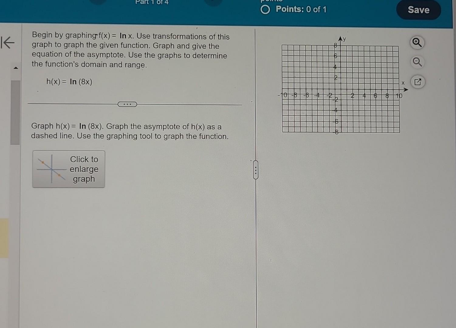 Solved Begin By Graphing F X Lnx Use Transformations Of Chegg