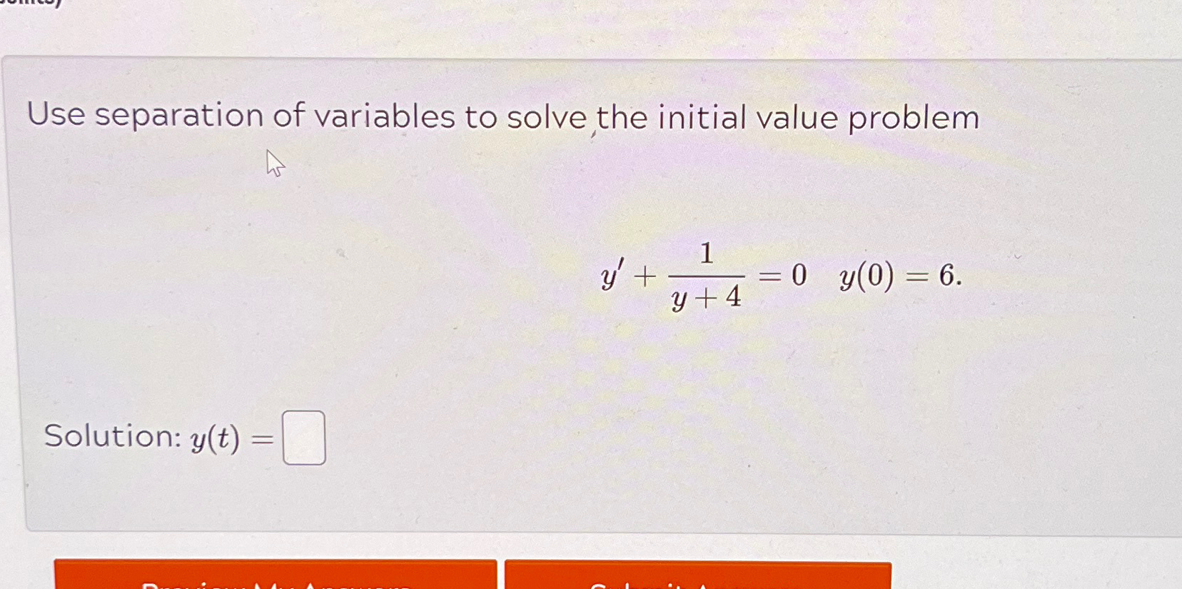 Solved Use Separation Of Variables To Solve The Initial Chegg