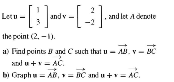 Solved Letu And Let A Denote The Point Chegg