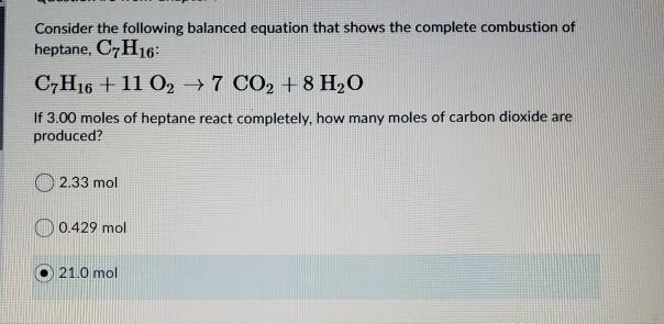 Solved Consider The Following Balanced Equation That Shows Chegg