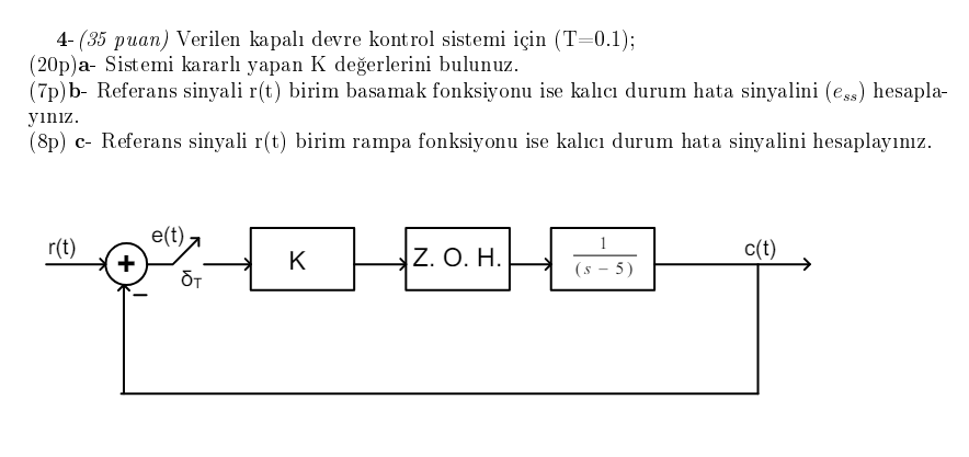 4 35 puan Verilen kapalı devre kontrol sistemi Chegg