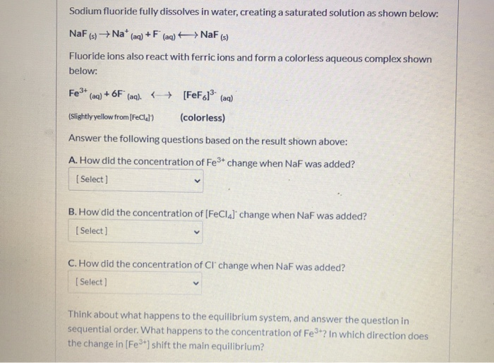 Solved Part B Equilibrium Between Ions And Their Complexes Chegg