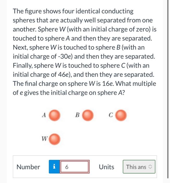 Solved The Figure Shows Four Identical Conducting Spheres Chegg