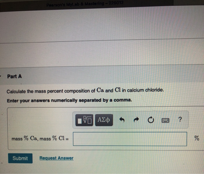 Solved Part A Calculate The Mass Percent Composition Of Ca Chegg