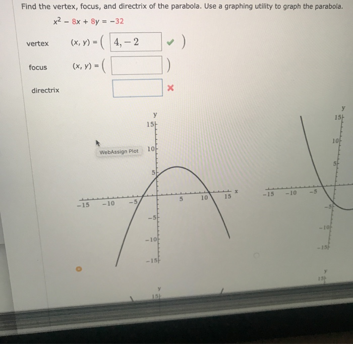 Solved Find The Vertex Focus And Directrix Of The Chegg