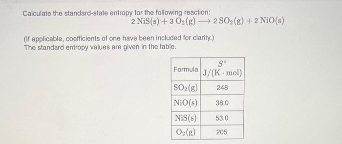 Solved Calculate Srxn For The Reaction No G O G No Chegg