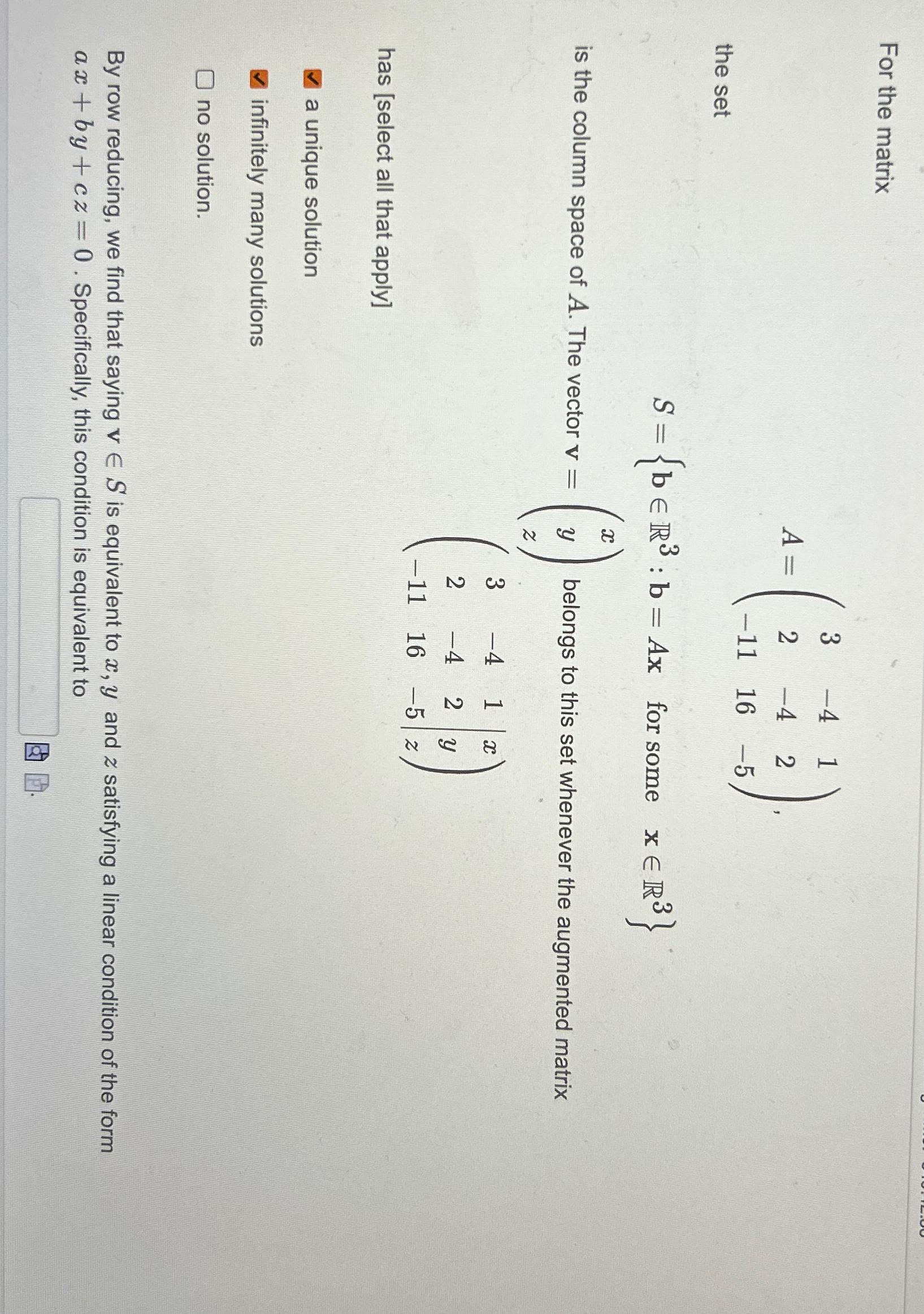 Solved For The Matrix Nthe Chegg