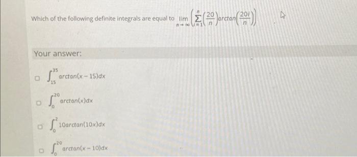 Solved Which Of The Following Definite Integrals Are Equal Chegg