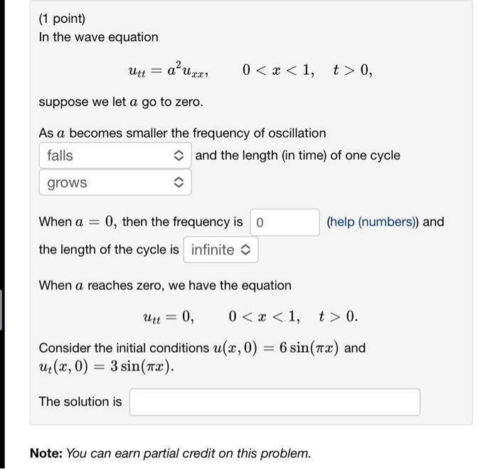 Solved Point In The Wave Equation Utt A Uxx Suppose Chegg