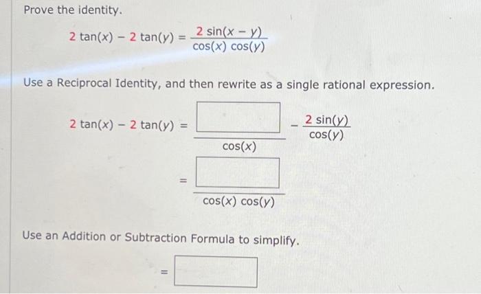 Solved Prove The Identity Chegg