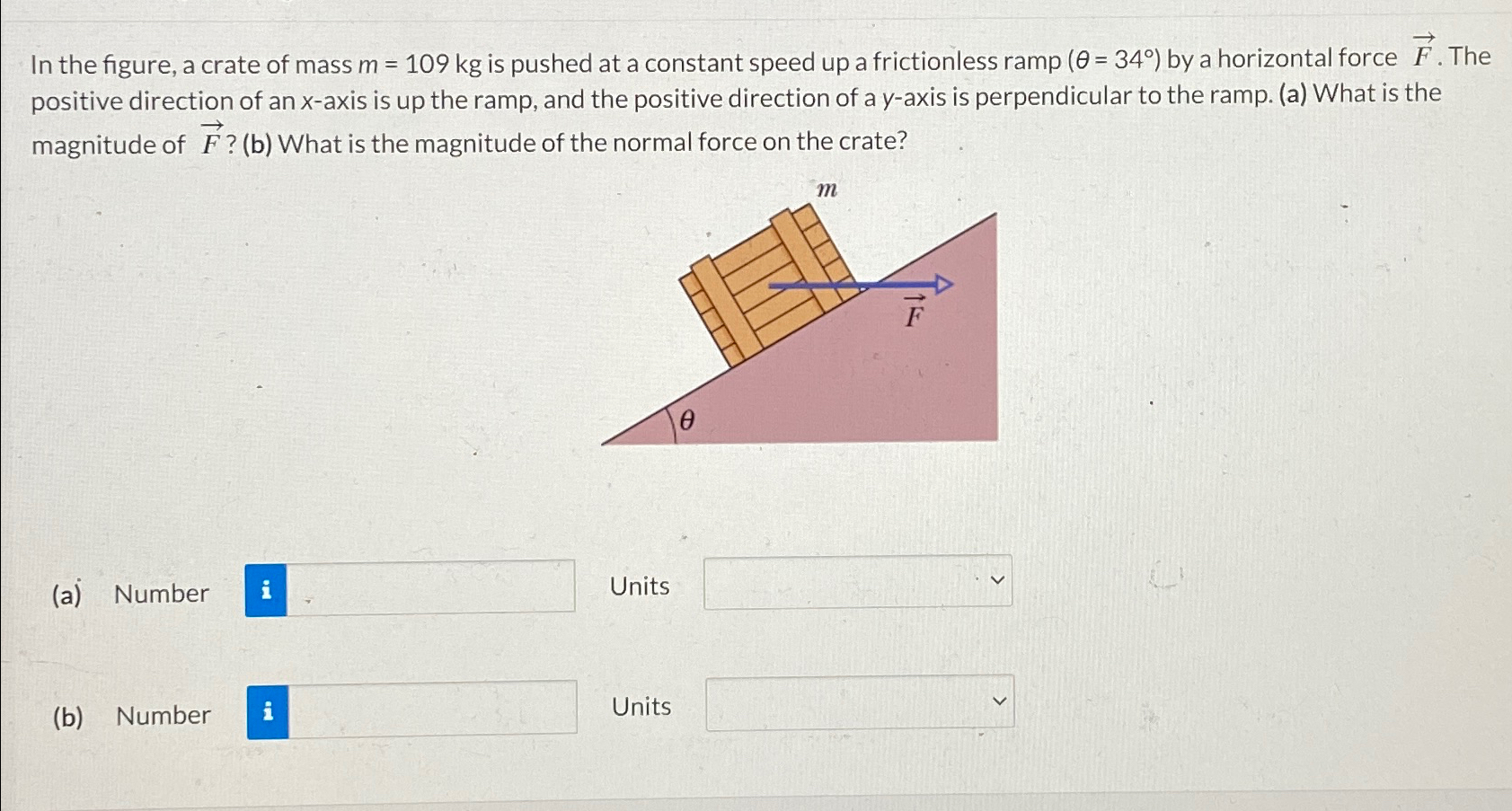 Solved In The Figure A Crate Of Mass M Kg Is Pushed At Chegg