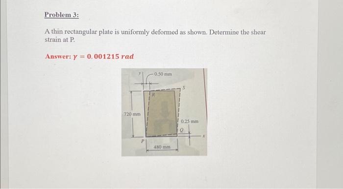 Solved Problem 3 A Thin Rectangular Plate Is Uniformly Chegg