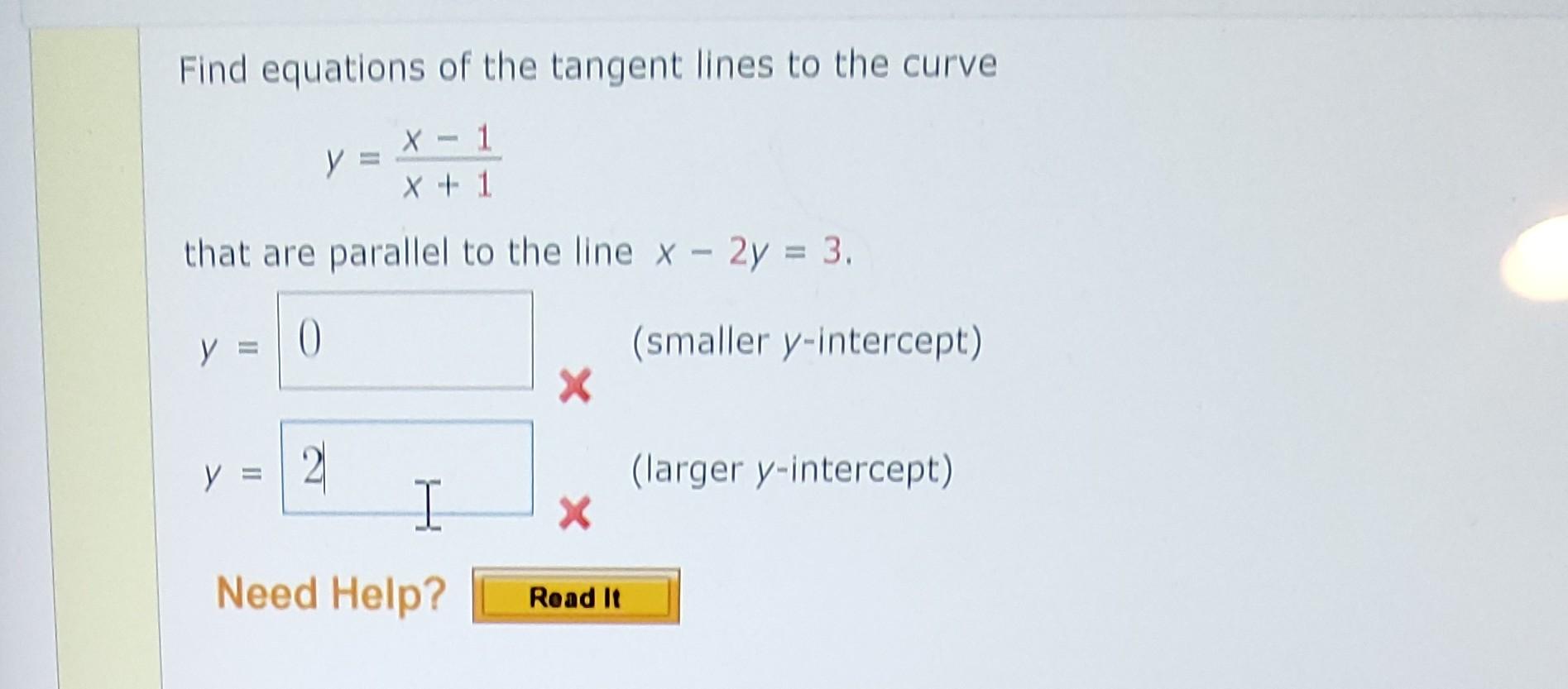 Solved Find Equations Of The Tangent Lines To The Curve Chegg