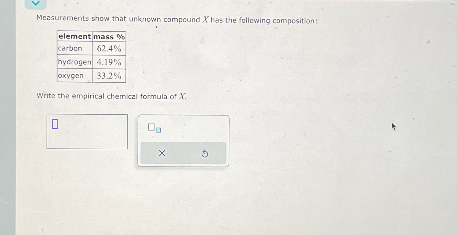 Solved Measurements Show That Unknown Compound X Has The Chegg