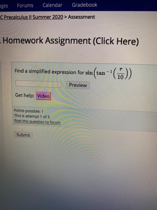 Solved Eges Forums Calendar Gradebook C Precalculus Chegg